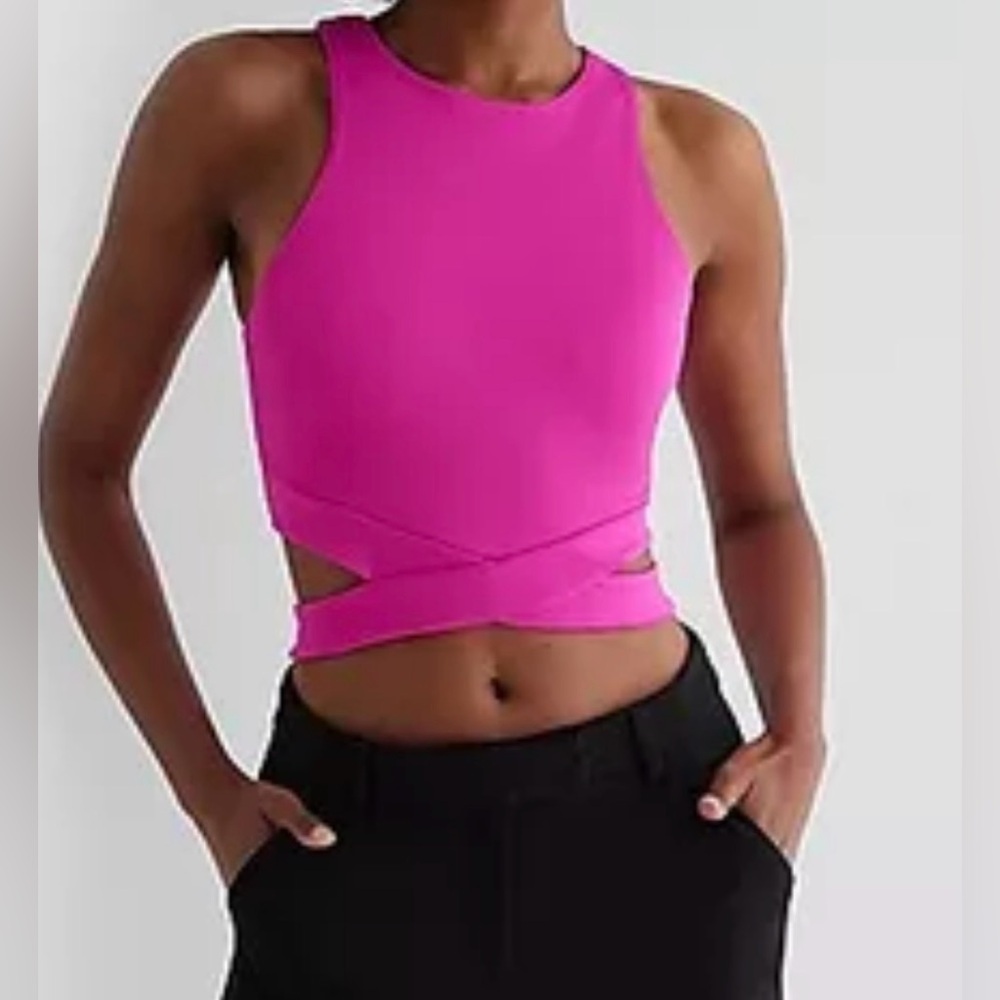 Body Contour High Compression High Neck Cutout Cropped Tank